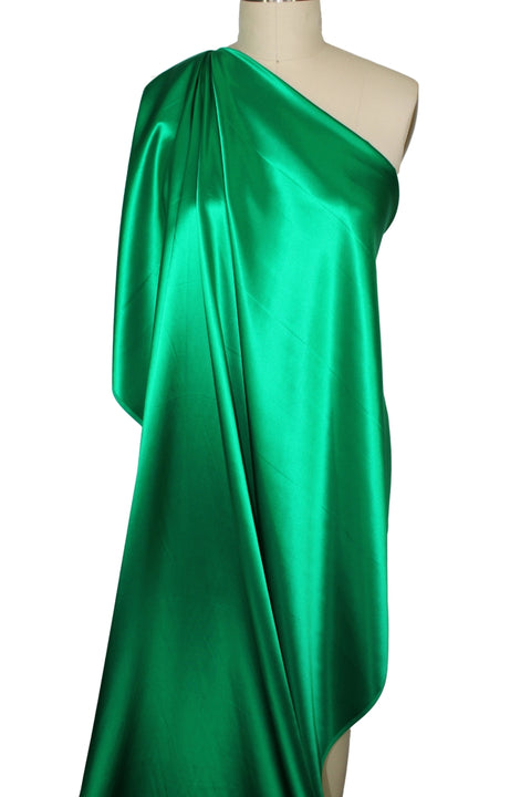 NY Designer Silk Charmeuse - Kelly Green Gorgeous Fabrics NY Designer Silk Charmeuse - Kelly Green Gorgeous Fabrics