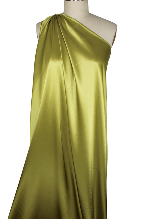 Wide Silk Charmeuse - Chartreuse