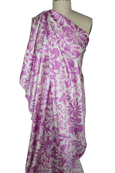 Floral print silk charmeuse