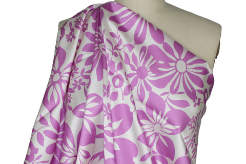 Floral print silk charmeuse