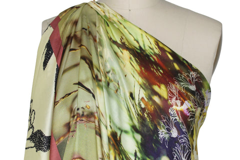0scar border print silk charmeuse