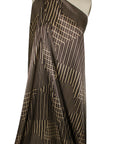 Graphic print silk charmeuse in brown tones