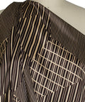 Graphic print silk charmeuse in brown tones