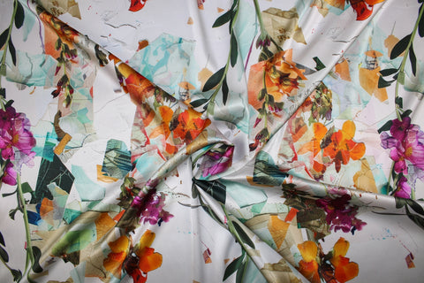 Floral digital print silk