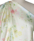 Floral pastel silk charmeuse