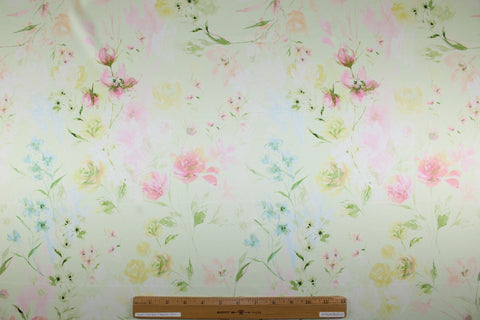 Floral pastel silk charmeuse