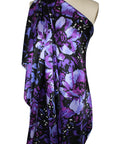 0scar de la Renta purple floral silk