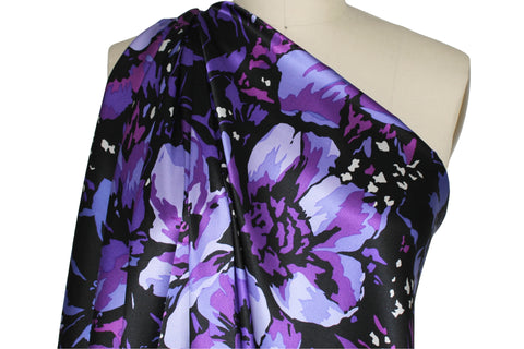 0scar de la Renta purple floral silk