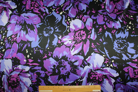 0scar de la Renta purple floral silk