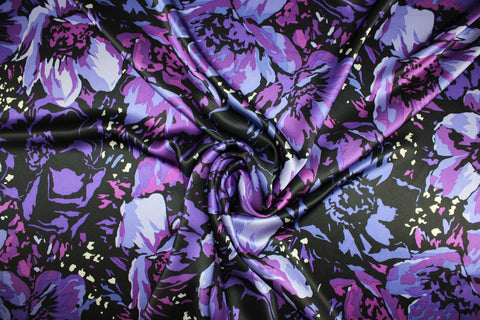 0scar de la Renta purple floral silk