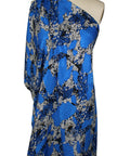 0scar de la renta abstract silk jacquard in blues