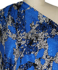 0scar de la renta abstract silk jacquard in blues