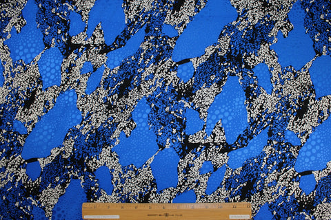 0scar de la renta abstract silk jacquard in blues