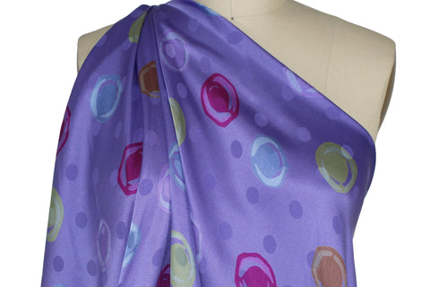 Abstract Dot Jacquard Silk - Purple Tones
