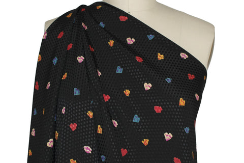 3 1/2 yards of Flutter By Silk Jacquard - Multi on Black