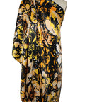 0scar floral silk charmeuse in golden tones
