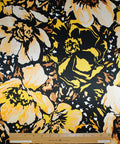 0scar floral silk charmeuse in golden tones
