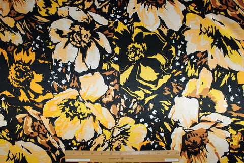 0scar floral silk charmeuse in golden tones