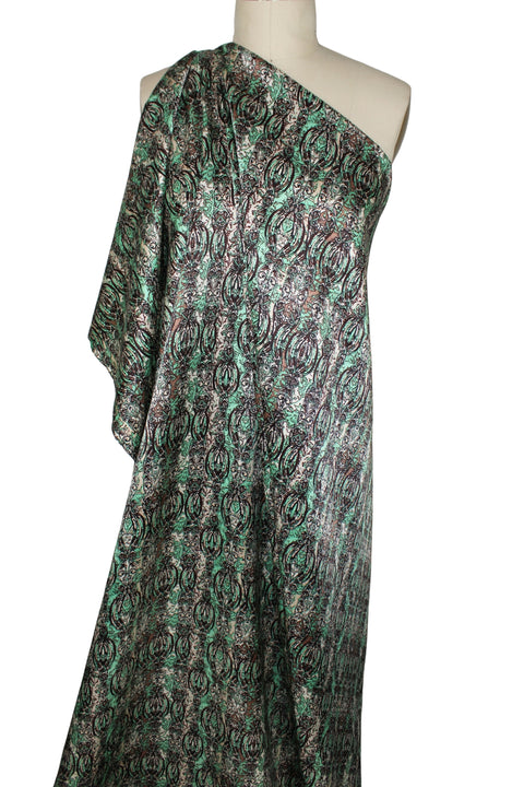 0scar "thistle" print silk charmeuse