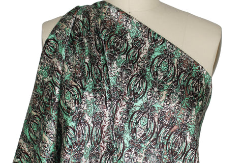 0scar "thistle" print silk charmeuse
