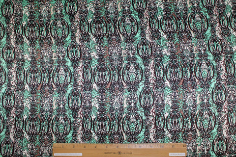0scar "thistle" print silk charmeuse