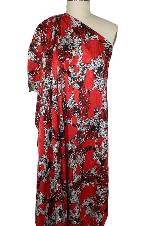 0scar de la renta abstract silk jacquard in reds