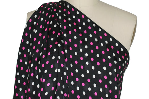0scar polka dot silk charmeuse panel print