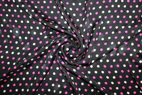0scar polka dot silk charmeuse panel print