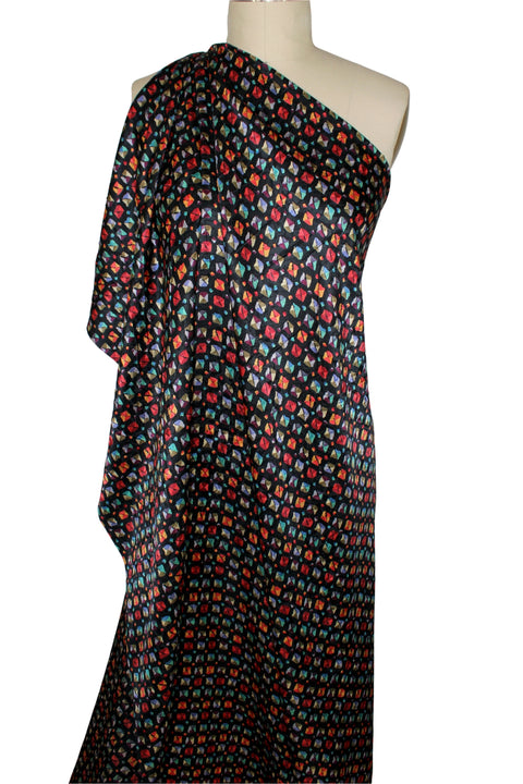 Semaphore City Jacquard Silk - Multi on Black