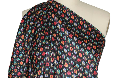 Semaphore City Jacquard Silk - Multi on Black