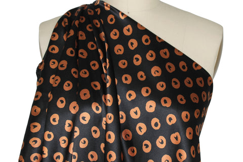 O My! Needle- Ready Silk Charmeuse - Hazelnut on Black
