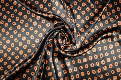 O My! Needle- Ready Silk Charmeuse - Hazelnut on Black
