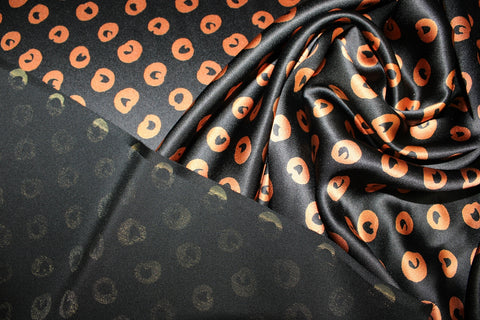O My! Needle- Ready Silk Charmeuse - Hazelnut on Black