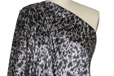 Stretch silk charmeuse animal-style print