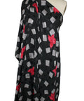 Floral/geometric silk crepe de chine