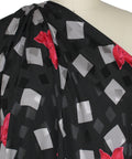 Floral/geometric silk crepe de chine