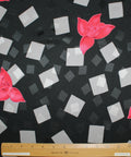 Floral/geometric silk crepe de chine