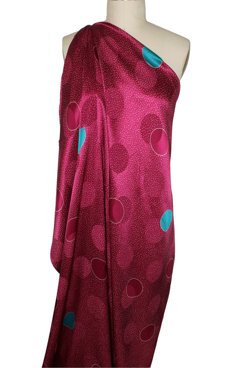 Dot print/weave charmeuse silk 