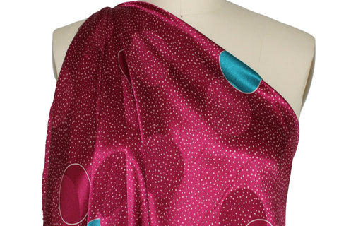 Dot print/weave charmeuse silk 