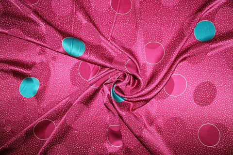 Dot print/weave charmeuse silk 