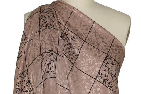 0scar windowpane silk jacquard charmeuse