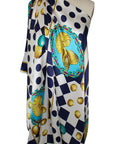 Oscar shell/geometric print silk charmeuse