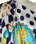 Oscar shell/geometric print silk charmeuse