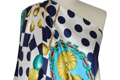 Oscar shell/geometric print silk charmeuse