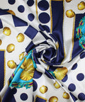 Oscar shell/geometric print silk charmeuse