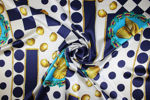 Oscar shell/geometric print silk charmeuse