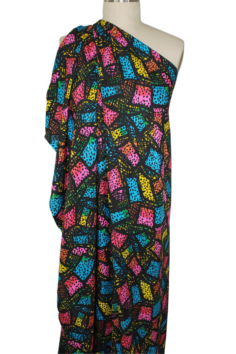 Abstract print silk charmeuse from Oscar