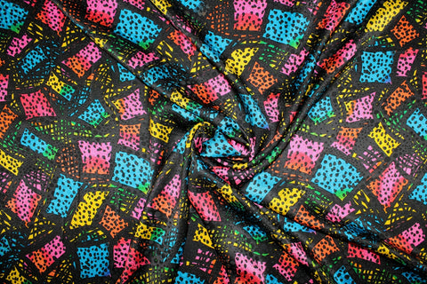 Abstract print silk charmeuse from Oscar