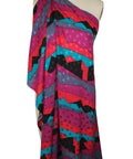 Mountain print silk charmeuse