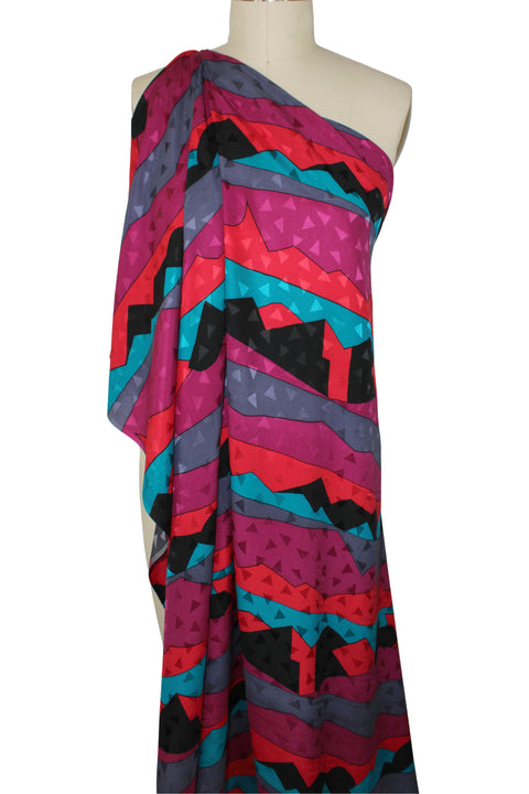 Mountain print silk charmeuse